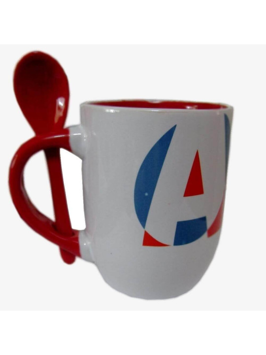 Artiaf Ceramic Personalized Advertising Mugs of 375 ml - With spoon - Red color - Accessories - ARTIAF  LLC
