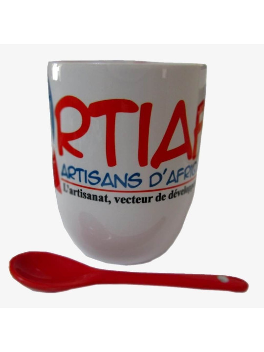 Artiaf Ceramic Personalized Advertising Mugs of 375 ml - With spoon - Red color - Accessories - ARTIAF  LLC