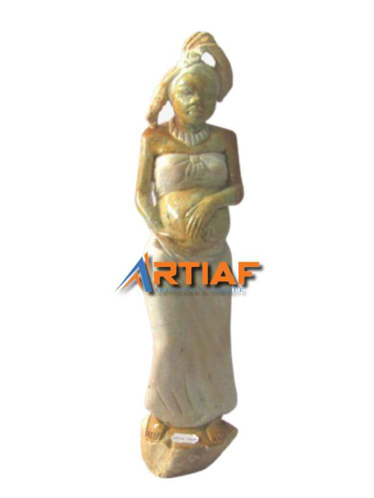 "Femme enceinte" - Sculpture Décorative en Pierre - Hauteur 38 cm -  - ARTIAF  LLC