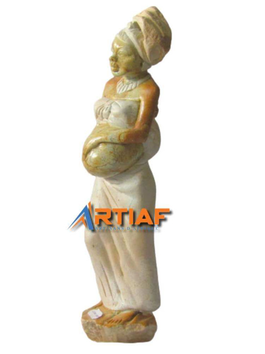 "Femme enceinte" - Sculpture Décorative en Pierre - Hauteur 38 cm -  - ARTIAF  LLC