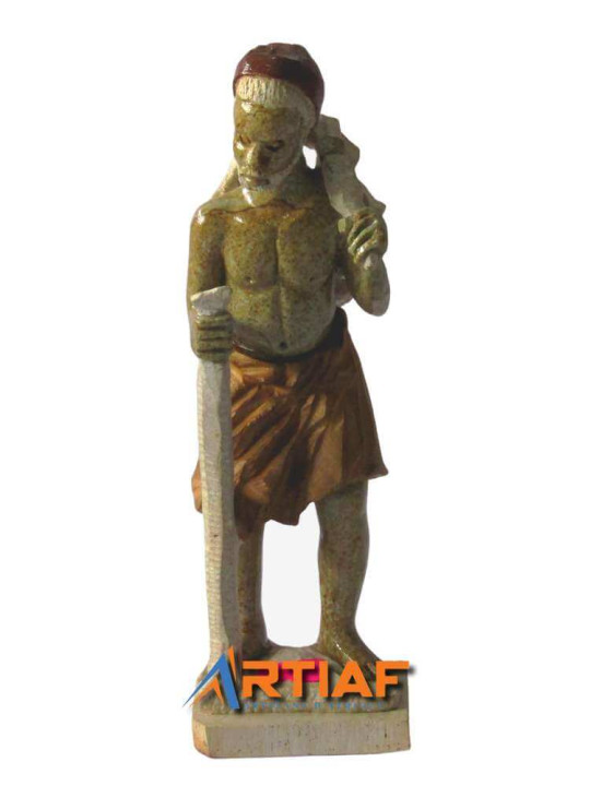 "Le vieillard" - Sculpture Miniature en Pierre - Hauteur : 13 cm -  - ARTIAF  LLC