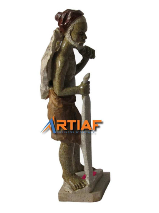 "Le vieillard" - Sculpture Miniature en Pierre - Hauteur : 13 cm -  - ARTIAF  LLC