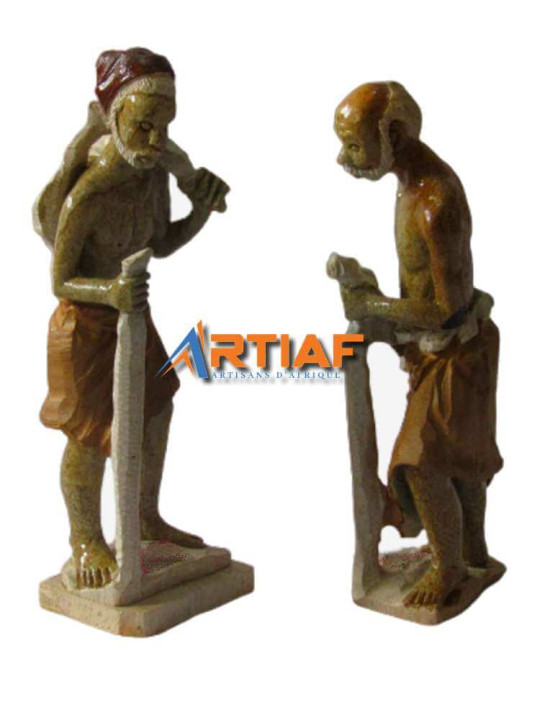"Confessions matinales" - Sculpture en Pierre - Hauteur  13 cm -  - ARTIAF  LLC