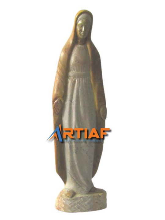 "La Sainte Vierge" - Sculpture Décorative en Pierre - Hauteur : 72 cm -  - ARTIAF  LLC