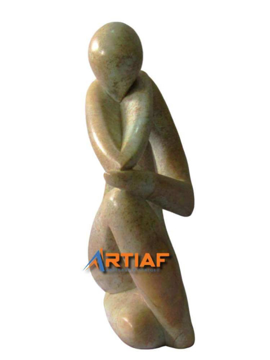 "Le penseur" - Sculpture Décorative en Pierre - Hauteur : 81 cm -  - ARTIAF  LLC