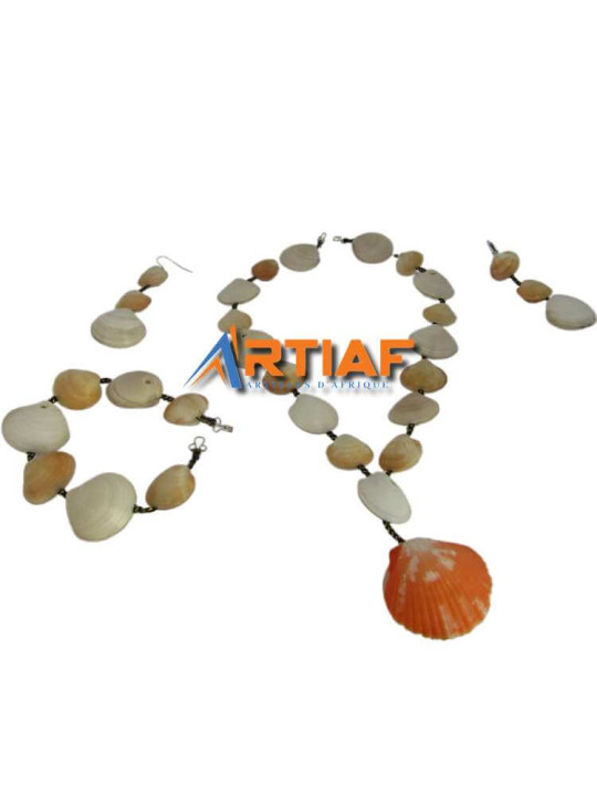 "Marie-Bijoux" - Talent de Mains - Bijoux de Coquillages pour Femme - Boucles d'Oreille, Collier et Bracelet - Accessoires - ARTIAF  LLC
