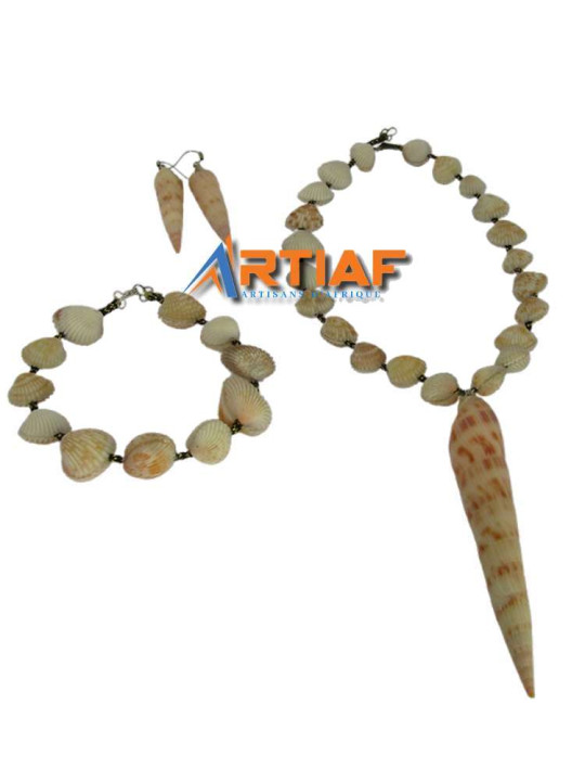 "Tigresse"  - Talent de Mains - Parure de Bijoux de Coquillages - Boucles d'Oreille, Collier et  Bracelet - Bijoux - ARTIAF  LLC