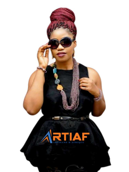 "Ethnic Gris" - Bilitis Fashion - African Pearl Jewelry Set - Earrings, Necklace and Bracelet - Accessories - ARTIAF  LLC