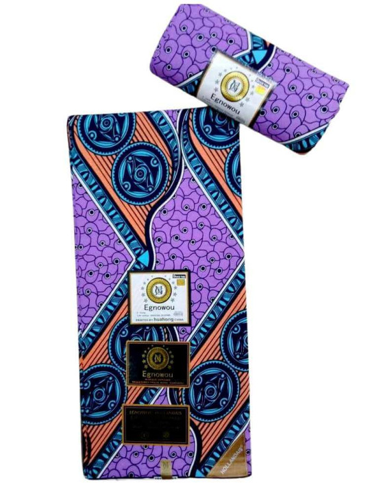 copy of African Wax Fabric - Egnowou Wax - 6 Yards - 100% Cotton - Brown, Green and Pink Colors - African fabrics - ARTIAF  LLC