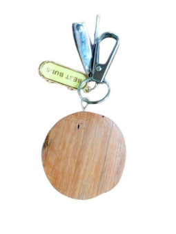 Porte-clés Artisanal en bois d'ébène, hauteur 4 cm