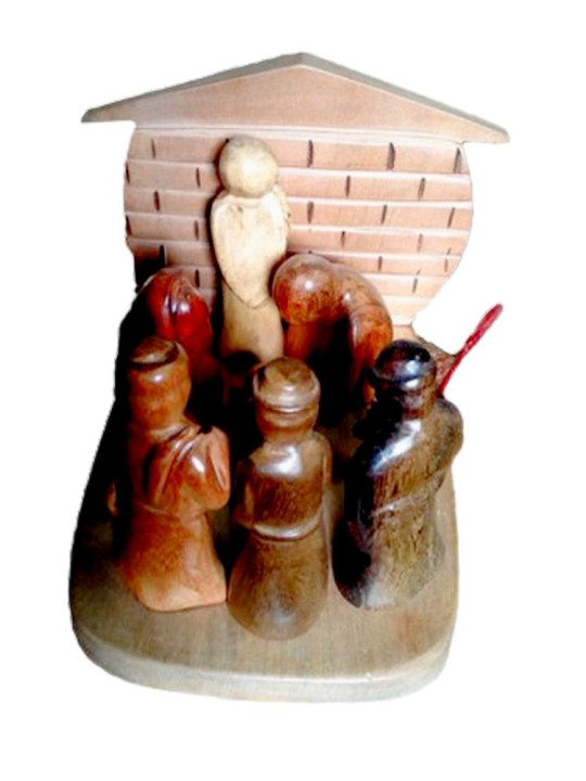 "La Petite Crèche de Noël" - Sculpture Décorative en Bois Divers - Hauteur : 12 cm -  - ARTIAF  LLC