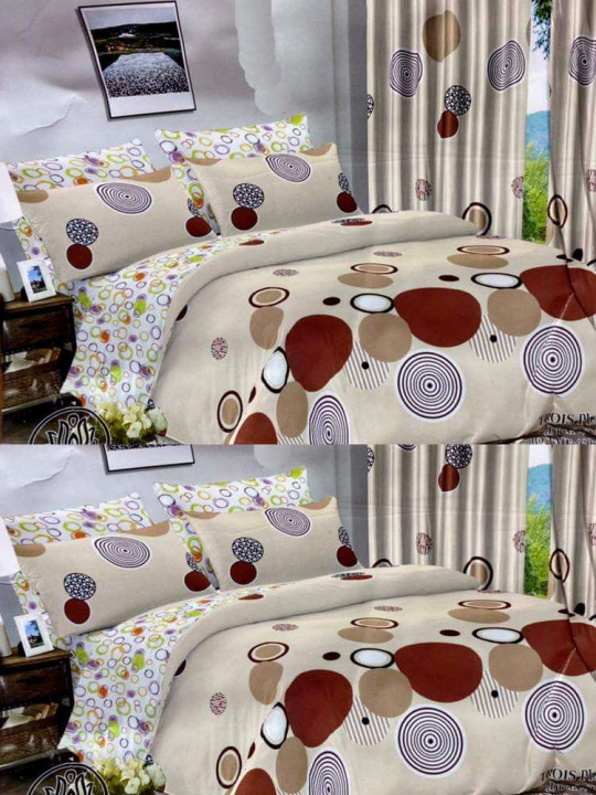 Flat Sheets 3 Seater 240 x 260 cm 100% Cotton Assorted Curtains 150 x 240 cm -  - ARTIAF  LLC