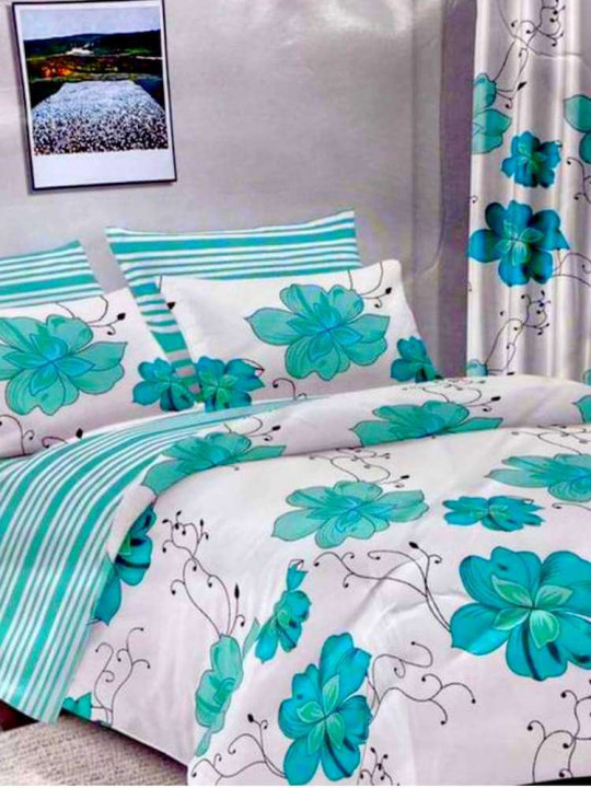 Draps Plats 3 Places 240 x 260 cm 100% Coton assortis Rideaux 150 x 240 cm -  - ARTIAF  LLC