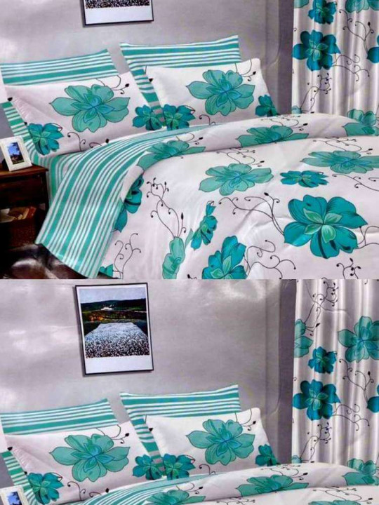 Draps Plats 3 Places 240 x 260 cm 100% Coton assortis Rideaux 150 x 240 cm -  - ARTIAF  LLC