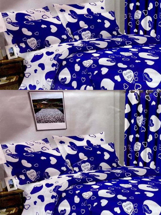 Flat Sheets 3 Seater 240 x 260 cm 100% Cotton Assorted Curtains 150 x 240 cm -  - ARTIAF  LLC