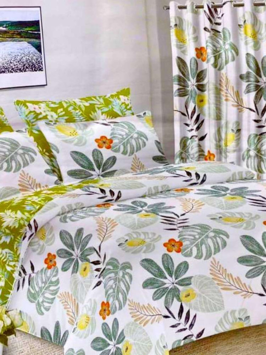 Draps Plats 3 Places 240 x 260 cm 100% Coton assortis Rideaux 150 x 240 cm -  - ARTIAF  LLC
