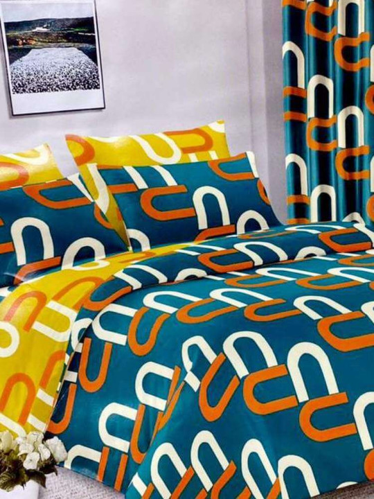 Draps Plats 3 Places 240 x 260 cm 100% Coton assortis Rideaux 150 x 240 cm -  - ARTIAF  LLC