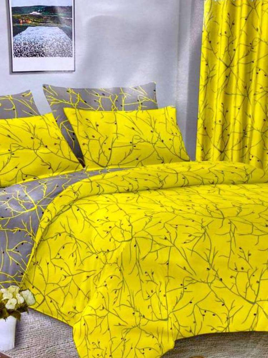 Flat Sheets 3 Seater 240 x 260 cm 100% Cotton Assorted Curtains 150 x 240 cm -  - ARTIAF  LLC