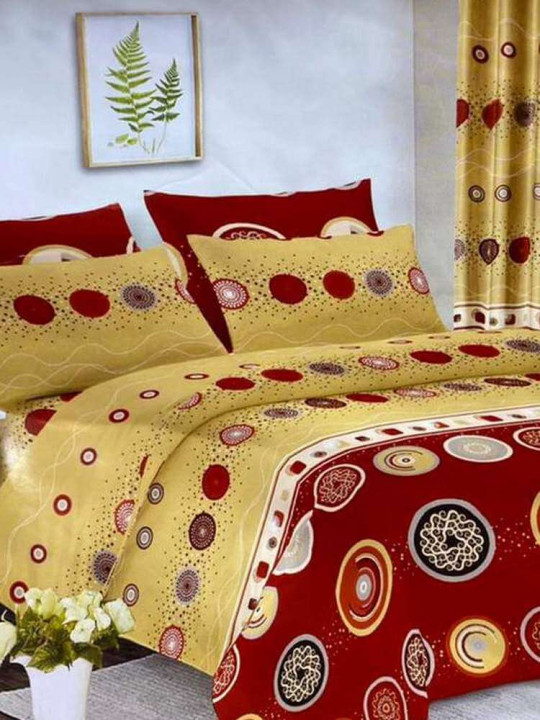 Draps Plats 3 Places 240 x 260 cm 100% Coton assortis Rideaux 150 x 240 cm -  - ARTIAF  LLC