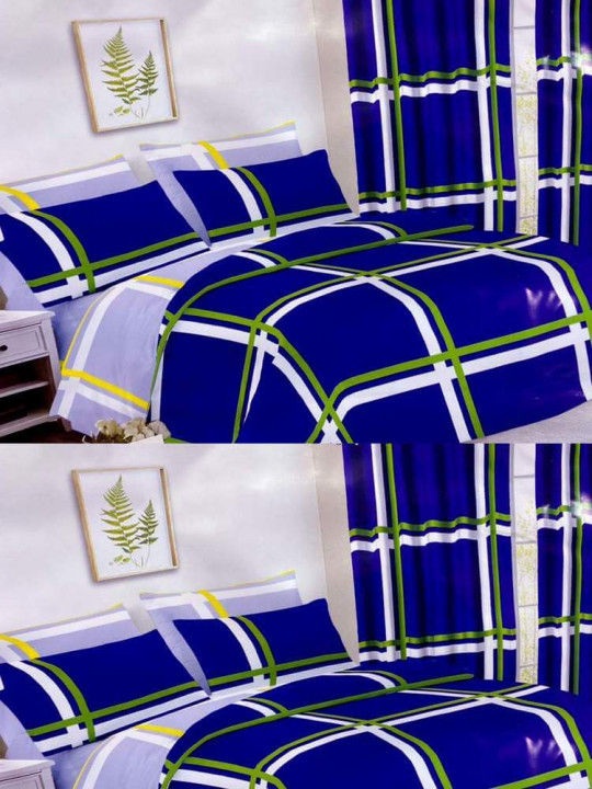 Flat Sheets 3 Seater 240 x 260 cm 100% Cotton Assorted Curtains 150 x 240 cm -  - ARTIAF  LLC