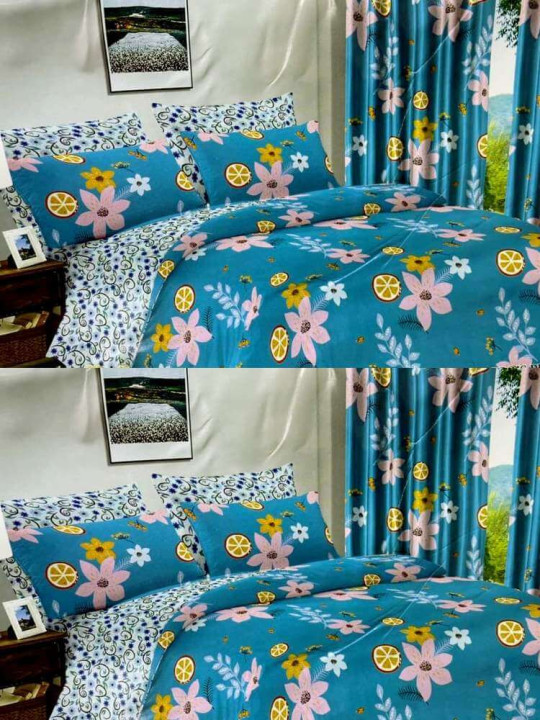 Draps Plats 3 Places 240 x 260 cm 100% Coton assortis Rideaux 150 x 240 cm -  - ARTIAF  LLC