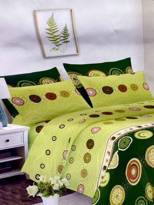 Flat Sheets 3 Seater 240 x 260 cm 100% Cotton Assorted Curtains 150 x 240 cm -  - ARTIAF  LLC