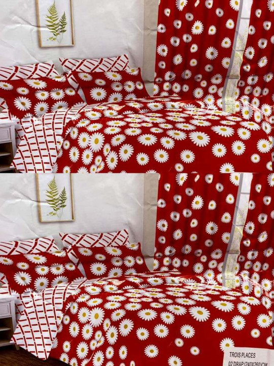 Draps Plats 3 Places 240 x 260 cm 100% Coton assortis Rideaux 150 x 240 cm -  - ARTIAF  LLC