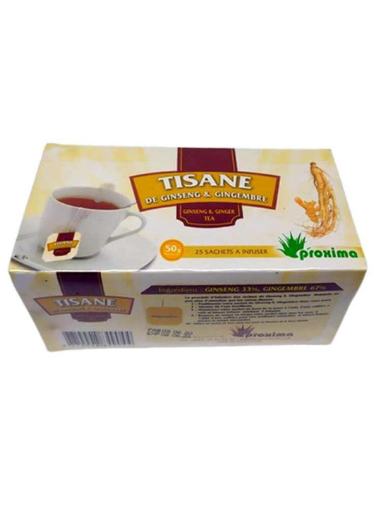 Tisane Gingembre & Ginseng - Proxima - Perte de Poids et Plein d'énergie - 25 Sachets de 4 g - Astuces - ARTIAF  LLC