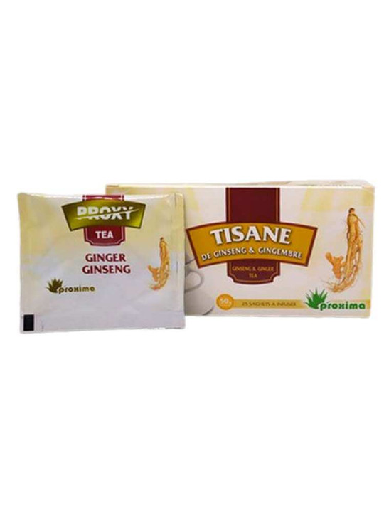 Tisane Gingembre & Ginseng - Proxima - Perte de Poids et Plein d'énergie - 25 Sachets de 4 g - Astuces - ARTIAF  LLC