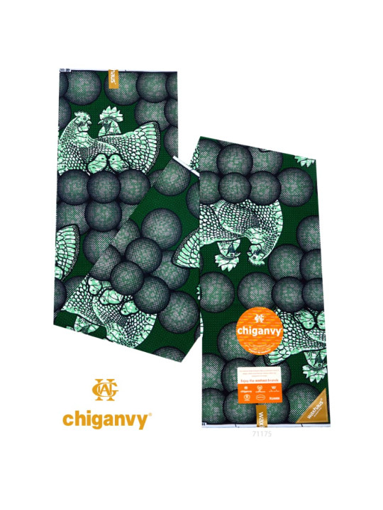 Pagne wax  - Chiganvy - Tissu 100%  coton de très bonne qualité - 6 yards - Chiganvy - ARTIAF  LLC
