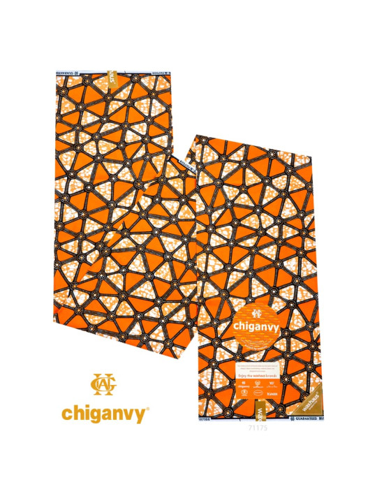Pagne wax  - Chiganvy - Tissu 100%  coton de très bonne qualité - 6 yards - Chiganvy - ARTIAF  LLC