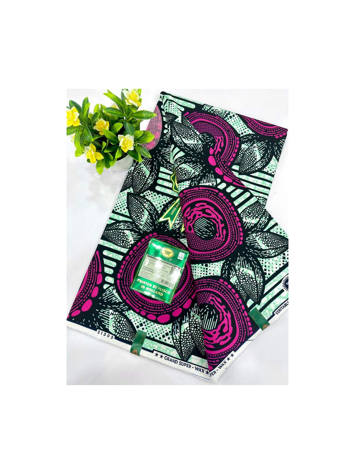 Pagne Vlisco Gold Wax Hollandais – tissu africain de luxe 100% coton