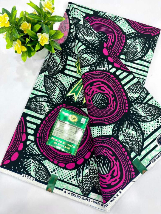 Pagne Wax Vlisco - Vlisco - Super Vlisco Gold Wax Hollandais 100% Coton - 6 Yards - Vlisco - ARTIAF  LLC