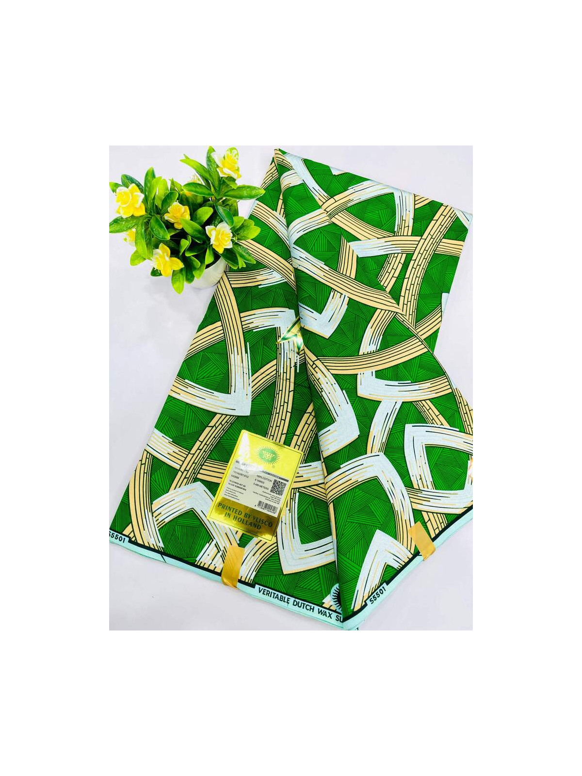 Pagne Vlisco Gold Wax Hollandais – tissu africain de luxe 100% coton