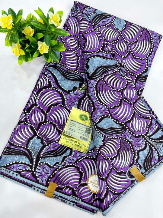 Pagne Wax Vlisco - Vlisco - Super Vlisco Gold Wax Hollandais 100% Coton - 6 Yards - Vlisco - ARTIAF  LLC