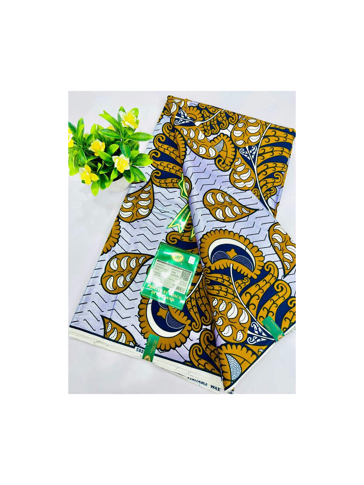 Pagne Vlisco Gold Wax Hollandais – tissu africain de luxe 100% coton
