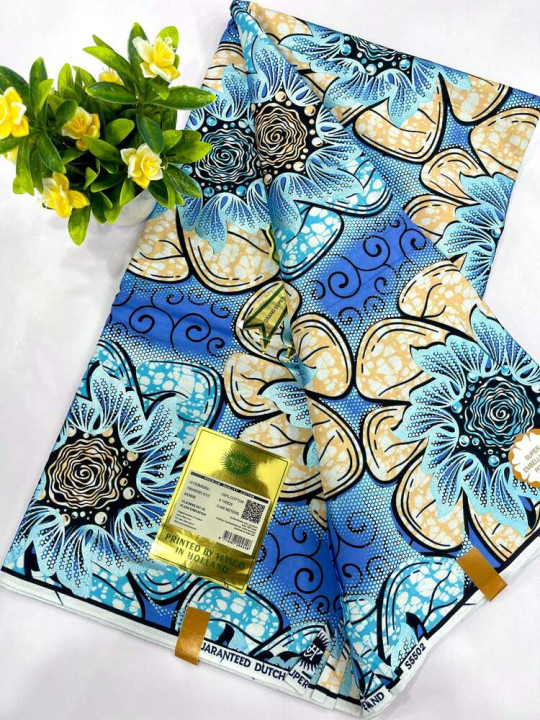 Pagne Wax Vlisco - Vlisco - Super Vlisco Gold Wax Hollandais 100% Coton - 6 Yards - Vlisco - ARTIAF  LLC