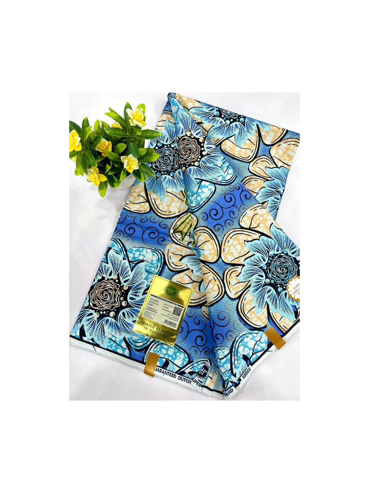 Pagne Vlisco Gold Wax Hollandais – tissu africain de luxe 100% coton