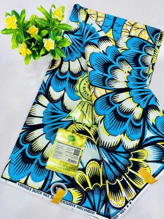 Pagne Wax Vlisco - Vlisco - Super Vlisco Gold Wax Hollandais 100% Coton - 6 Yards - Vlisco - ARTIAF  LLC