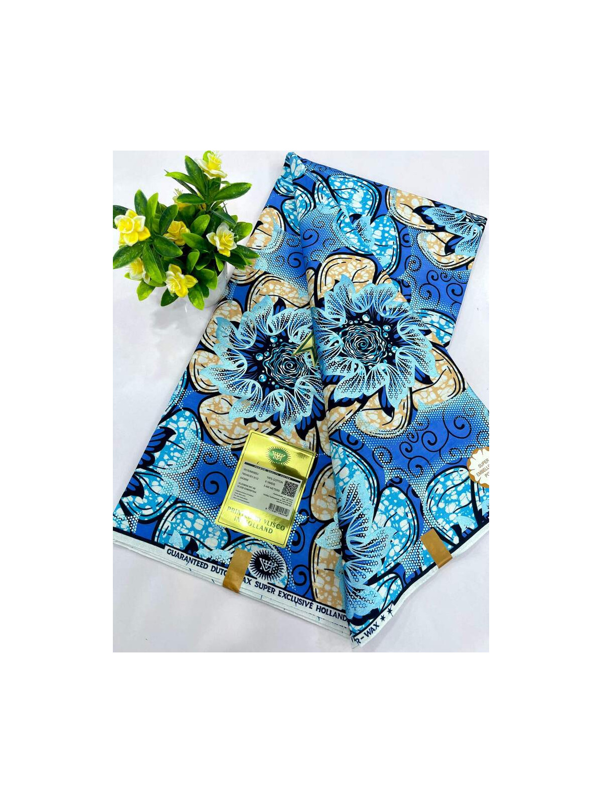 Pagne Vlisco Gold Wax Hollandais – tissu africain de luxe 100% coton