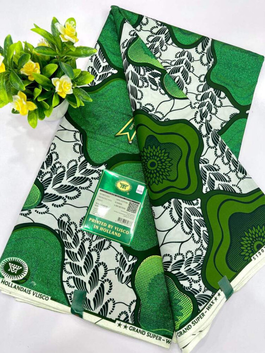Pagne Wax Vlisco - Vlisco - Super Vlisco Gold Wax Hollandais 100% Coton - 6 Yards - Vlisco - ARTIAF  LLC
