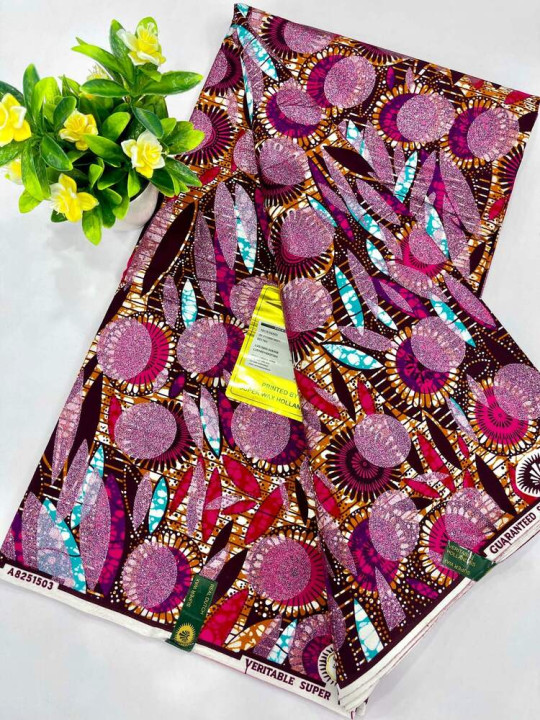 Pagne Wax Vlisco - Vlisco - Super Vlisco Gold Wax Hollandais 100% Coton - 6 Yards - Vlisco - ARTIAF  LLC