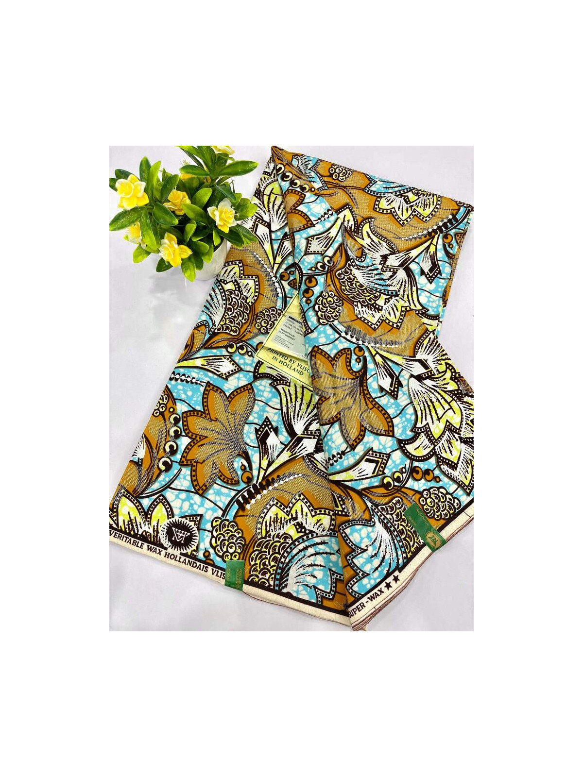 Pagne Vlisco Gold Wax Hollandais – tissu africain de luxe 100% coton