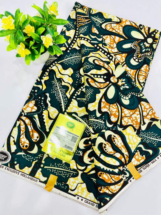 Pagne Wax Vlisco - Vlisco - Super Vlisco Gold Wax Hollandais 100% Coton - 6 Yards - Vlisco - ARTIAF  LLC