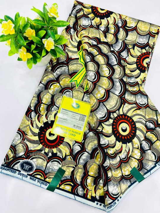 Pagne Wax Vlisco - Vlisco - Super Vlisco Gold Wax Hollandais 100% Coton - 6 Yards - Vlisco - ARTIAF  LLC