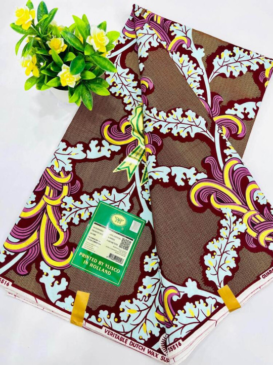 Pagne Wax Vlisco - Vlisco - Super Vlisco Gold Wax Hollandais 100% Coton - 6 Yards - Vlisco - ARTIAF  LLC