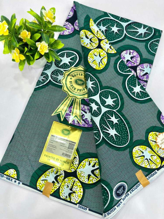 Pagne Wax Vlisco - Vlisco - Super Vlisco Gold Wax Hollandais 100% Coton - 6 Yards - Vlisco - ARTIAF  LLC