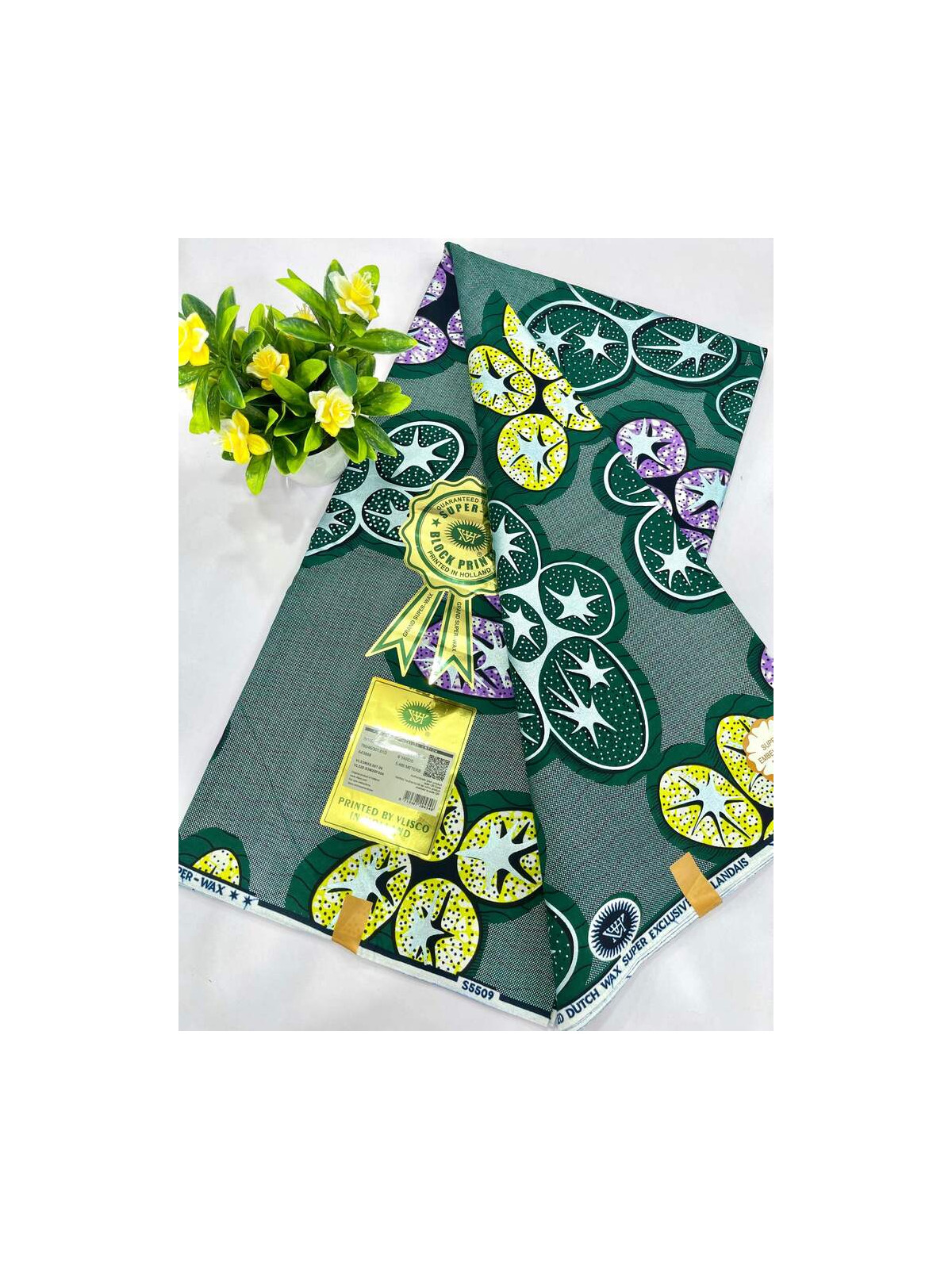 Pagne Vlisco Gold Wax Hollandais – tissu africain de luxe 100% coton