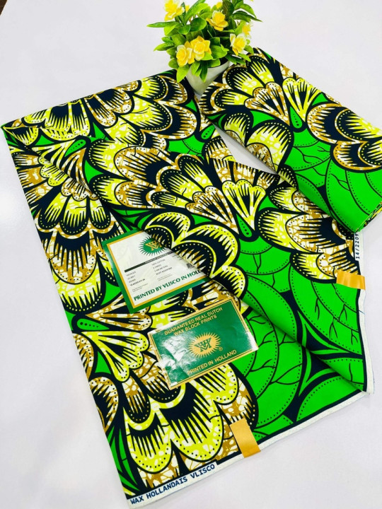 Pagne Wax Vlisco - Vlisco - Super Vlisco Gold Wax Hollandais 100% Coton - 6 Yards - Vlisco - ARTIAF  LLC