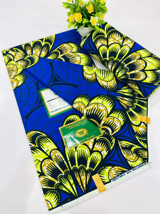 Tissu Vlisco Hollandais - Vlisco - Wax Hollandais Résistant 100% Coton - 6 Yards - Vlisco - ARTIAF  LLC